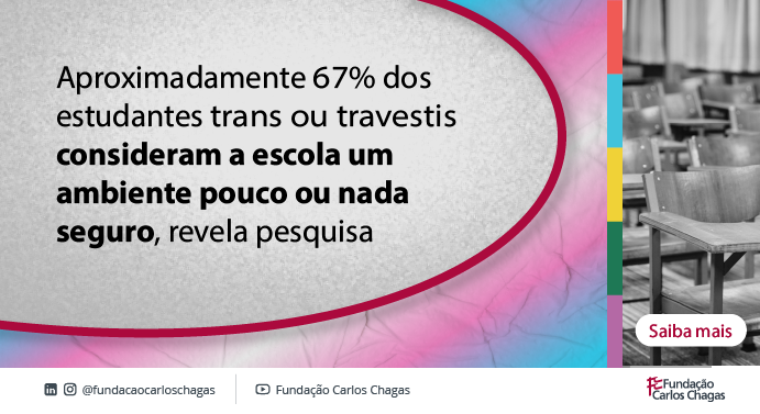 Aproximadamente 67% dos estudantes trans ou travestis consideram a ...